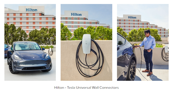 酒店业最大充电网络！希尔顿“狂扫”2万个特斯拉壁挂充电器